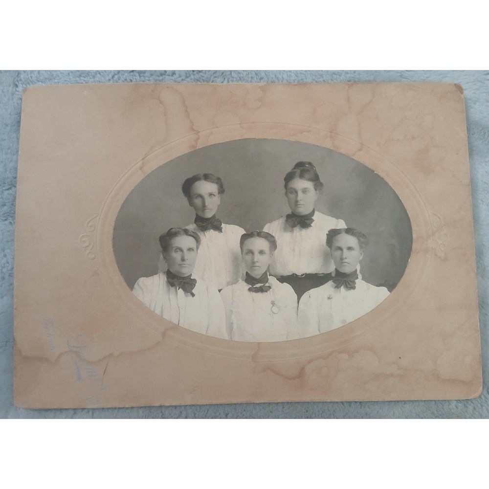 Antique Maxwell Sisters Portrait Fredonia Kansas Loomis Cabinet Card 1895-1909